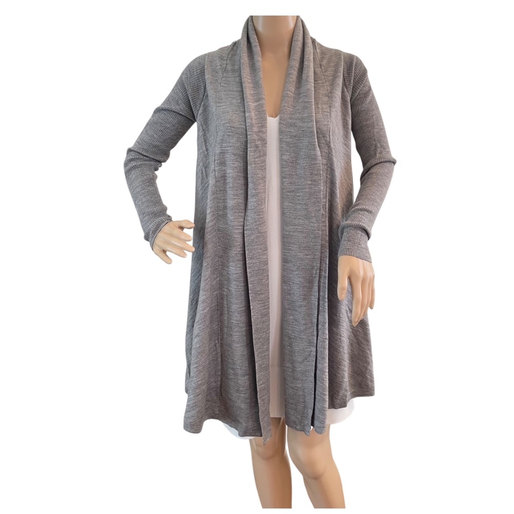Boden 100% Wool Cardigan Coat Gray Melange 2 NWT